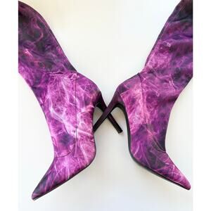 Poster Girl Heels Thigh High Boots Stripper Over the Knee Purple Flame Stiletto